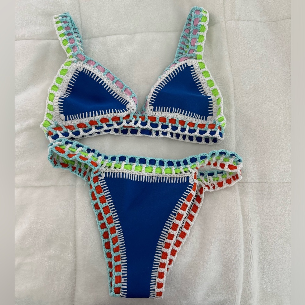 Reversible knit crotchet bikini XS/S